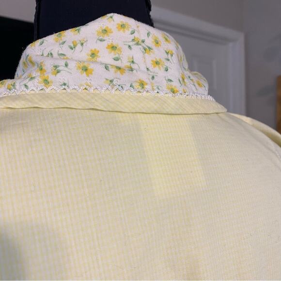 Secret treasures butter yellow ditzy floral cotton blend robe cottagecore large - Picture 13 of 15